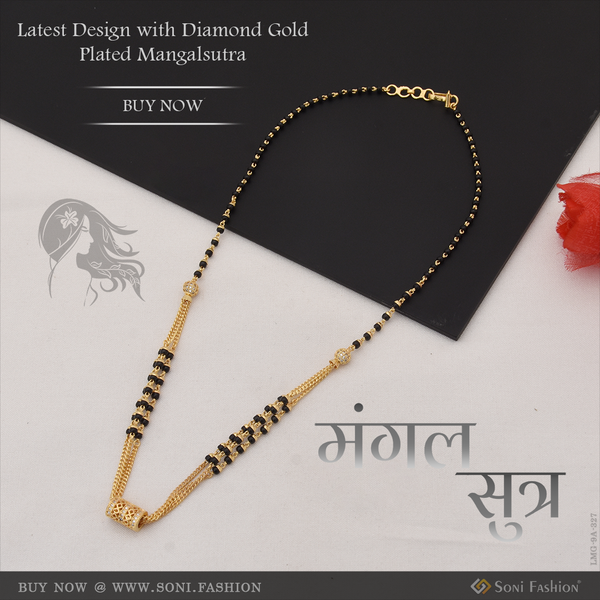 Latest Design with Diamond New Style Gold Plated Mangalsutra for Women - Style A327