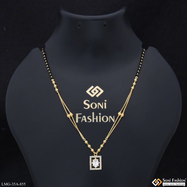 1 Gram Gold Plated Opulent Design Mangalsutra for Women - Style A855