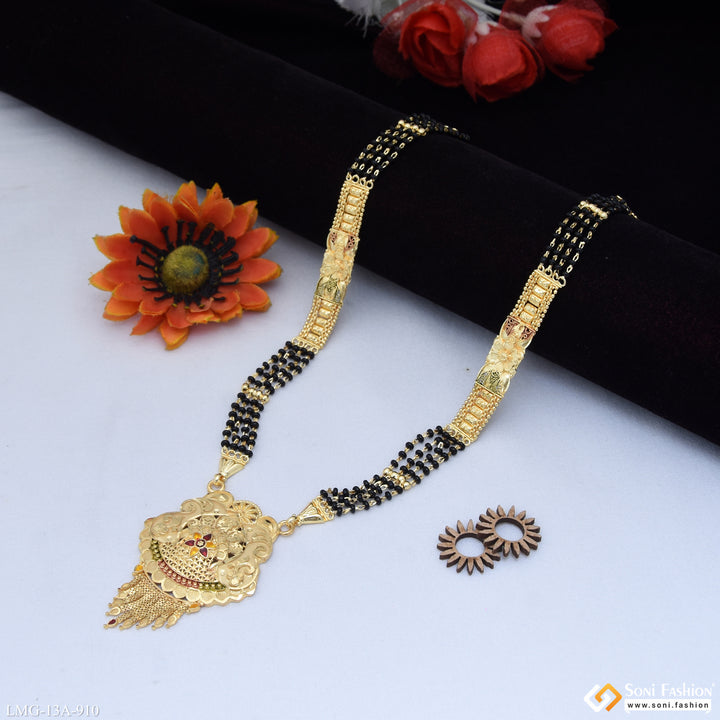 4 Line Casual Design Gold Plated Mangalsutra for Women - Style A910 ...