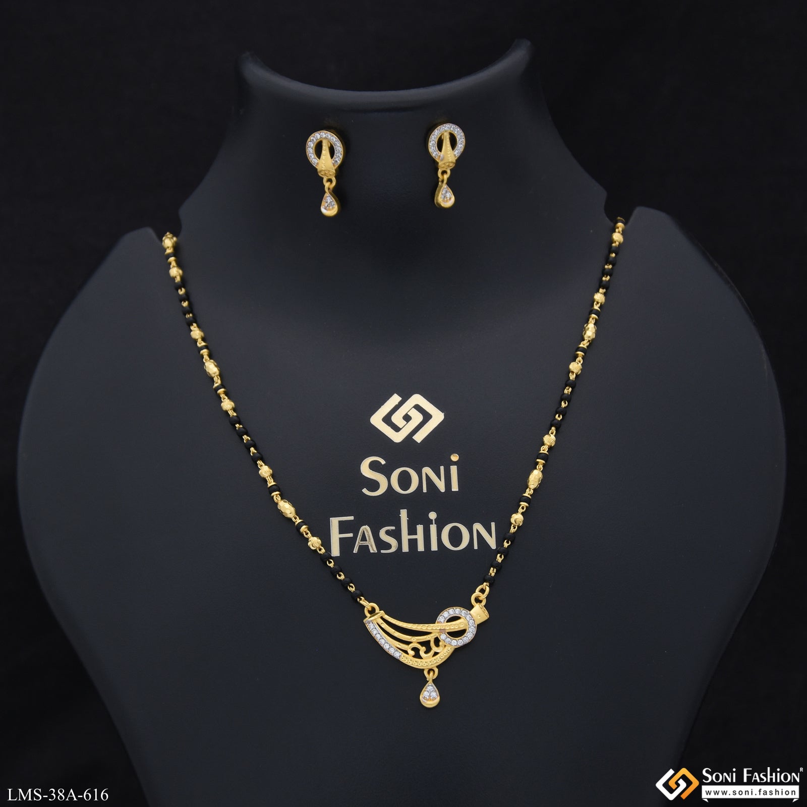 1 Gram Gold Plated Fashionable Mangalsutra Set for Women - Style A616 ...
