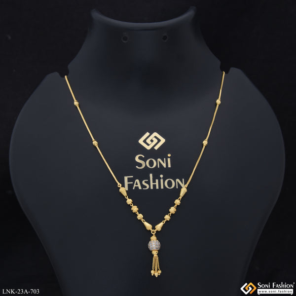 1 Gram Gold Plated Fancy Design Necklace for Ladies - Style A703