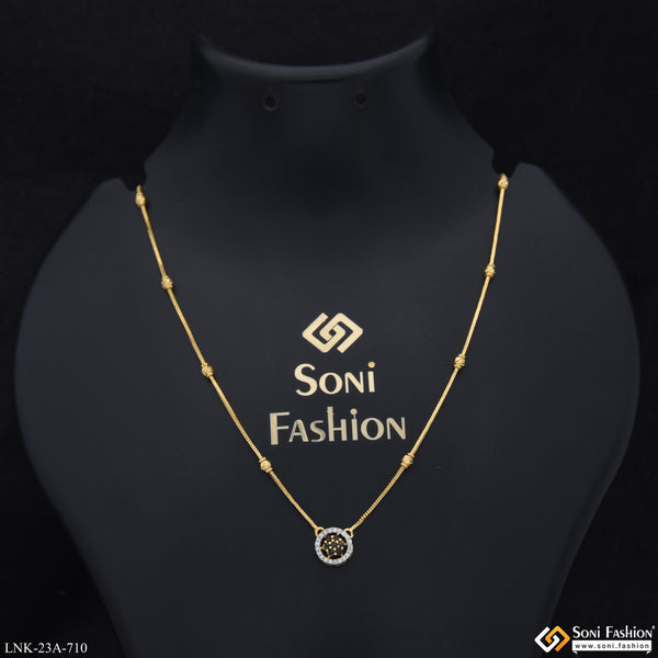 1 Gram Gold Plated Superior Quality Chain pendant for Ladies - Style A710
