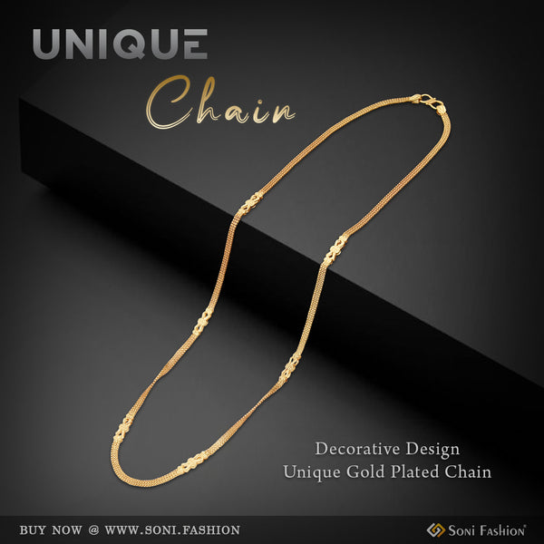 Decorative Design Chain Unique Design Gold Plated Necklace for Women - Style A333