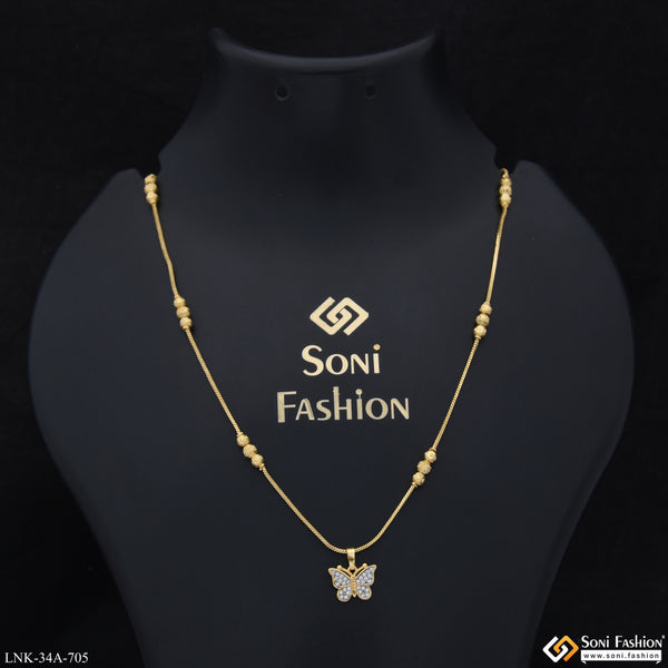 1 Gram Gold Plated Beautiful Design Chain pendant for Ladies - Style A705