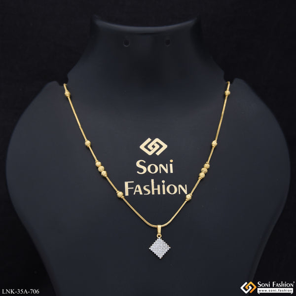 1 Gram Gold Plated Magnificent Design Chain pendant for Ladies - Style A706