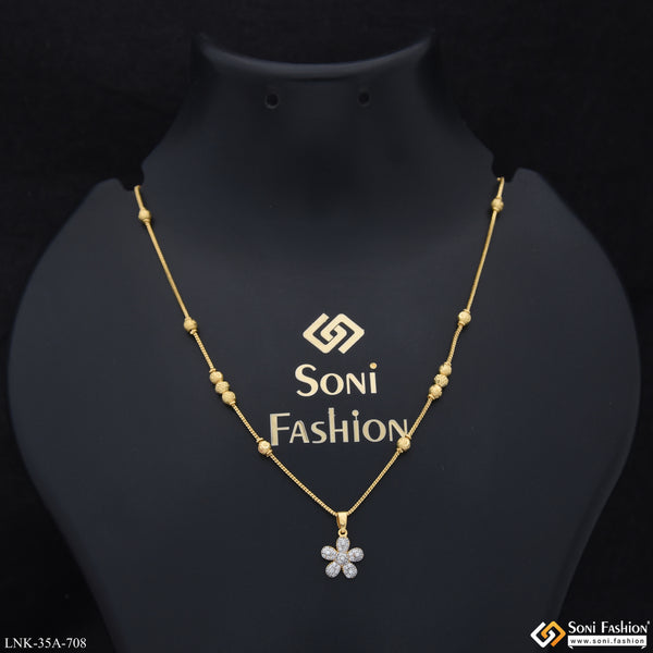 1 Gram Gold Plated Brilliant Design Chain pendant for Ladies - Style A708