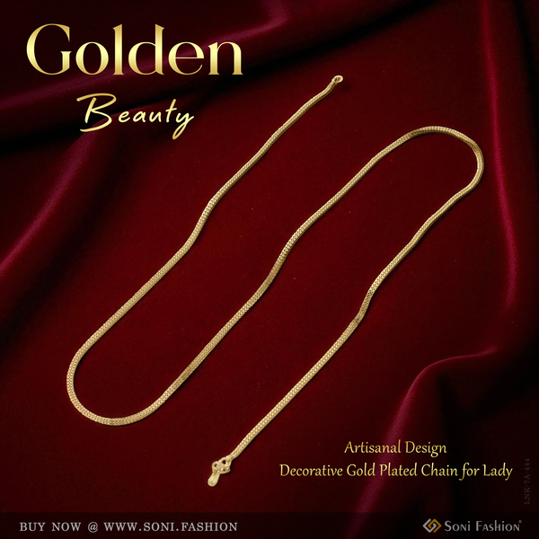 Artisanal Design Decorative Design Gold Plated Chain for Lady - Style A444