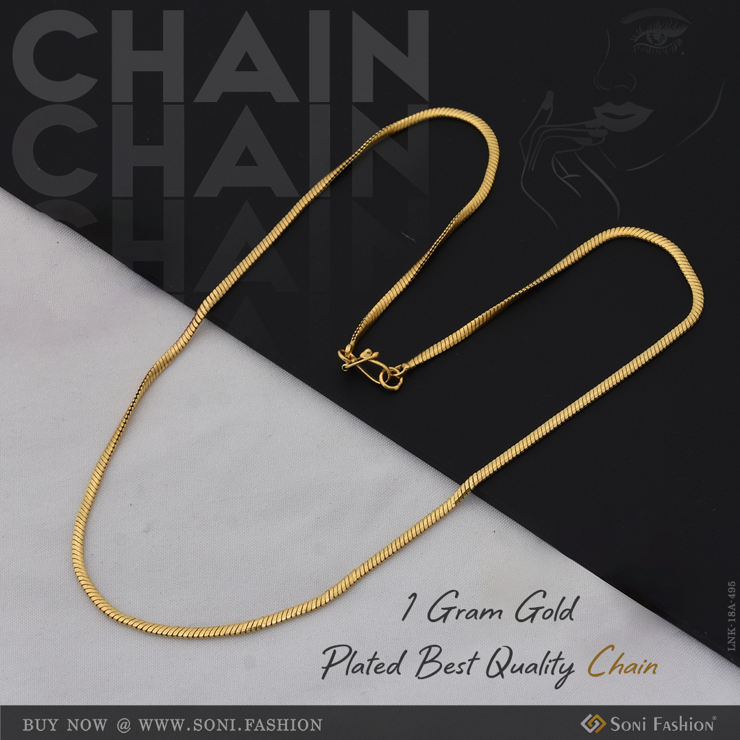 1 Gram Gold Plated Best Quality Decorative Design Chain for Ladies - S ...
