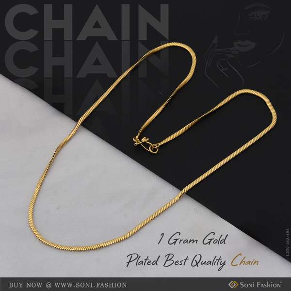 1 Gram Gold Plated Best Quality Decorative Design Chain for Ladies - Style A495