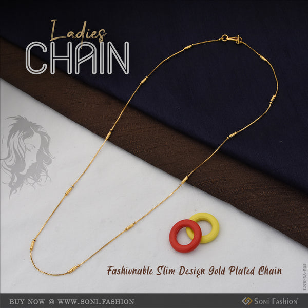 Fashionable Slim Design Gold Plated Chain for Ladies - Style A502