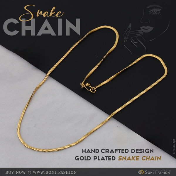 Hand-Crafted Design Gold Plated Snake Chain for Ladies - Style A505