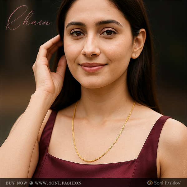 Eye-Catching Design Gold Plated Chain for Ladies - Style A602