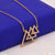 3 Triangle Linked with Diamond Golden Color Necklace for Girls & Lady - Style LNKA022