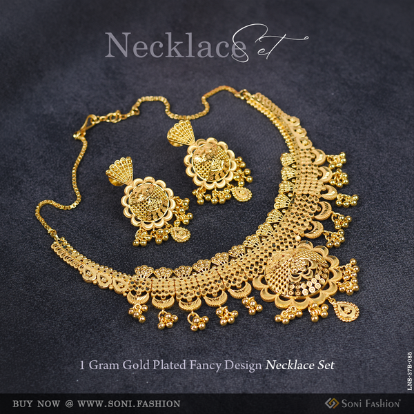 1 Gram Gold Plated Fancy Design Necklace Set for Women - Style B085