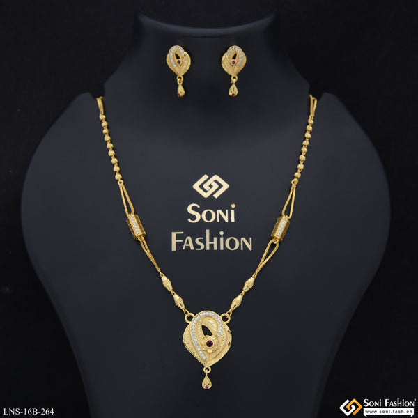 Gorgeous Design Gold Plated Necklace Set for Ladies - Style B264