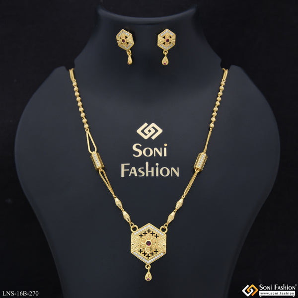 Latest Design Gold Plated Necklace Set for Ladies - Style B270