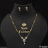 1 Gram Gold Plated with Diamond Fancy Design Necklace Set for Lady - Style A523