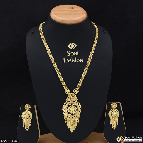 1 Gram Gold Plated Finely Detailed Necklace Set for Women - Style B280