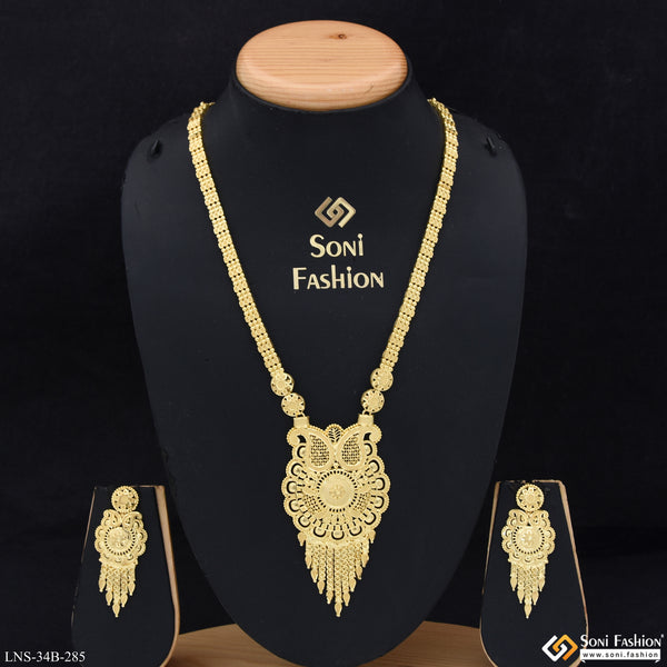 1 Gram Gold Plated Graceful Design Necklace Set for Women - Style B285