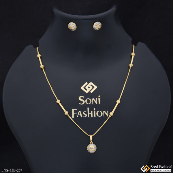 1 Gram Gold Plated Best Quality Necklace Set for Ladies - Style B274
