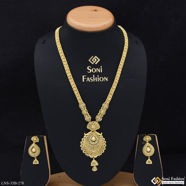 1 Gram Gold Plated Graceful Design Necklace Set for Women - Style B278