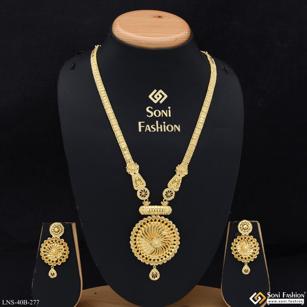 1 Gram Gold Plated Unique Design Necklace Set for Women - Style B277