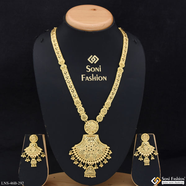 1 Gram Gold Plated Decorative Design Necklace Set for Women - Style B292