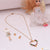 Heart With Diamond Superior Quality Golden Color Necklace For Lady - Style Lnsa009