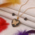 Heart with Butterfly in Diamond Cool Design Golden Color Necklace Set - Style LNSA040