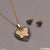 Heart with Butterfly in Diamond Cool Design Golden Color Necklace Set - Style LNSA040