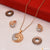 Round Shape With Diamond Fashionable Golden Color Necklace Set - Style Lnsa051