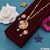 Cool Design Flower with Diamond Golden Color Necklace Set for Women - Style LNSA117