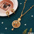Leaf In Round With Diamond High-class Design Golden Color Necklace Set - Style Lnsa125
