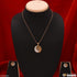 Round Shape With Diamond Fashionable Golden Color Necklace Set - Style Lnsa051