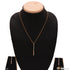 Eye-catching Design With Diamond Golden Color Necklace Set For Women - Style Lnsa058