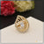 white Stone with Diamond Exclusive Design Gold Plated Ring for Ladies - Style LRG-132