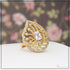 white Stone with Diamond Exclusive Design Gold Plated Ring for Ladies - Style LRG-132