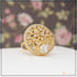 white Stone with Diamond Superior Quality Gold Plated Ring for Ladies - Style LRG-133