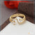 Graceful Design with Diamond Fashionable Gold Plated Ring for Lady - Style LRG-163