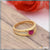 Pink Stone with Diamond Fashionable Gold Plated Ring for Lady - Style LRG-173
