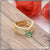 Green Stone with Diamond Chic Design Gold Plated Ring for Ladies - Style LRG-176