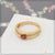 Red Stone with Diamond Fashion-Forward Gold Plated Ring for Lady - Style LRG-174