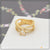 White Stone with Diamond Designer Gold Plated Ring for Ladies - Style LRG-178