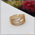 Finely Detailed with Diamond Chic Design Gold Plated Ring for Lady - Style LRG-166