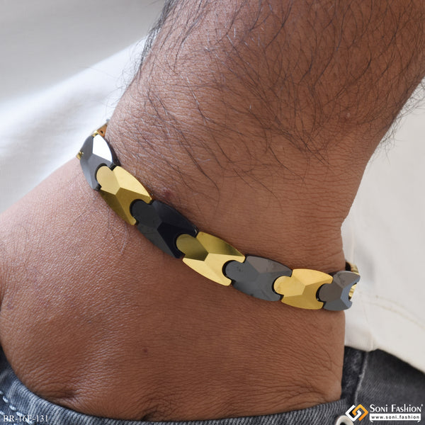 Latest Design Black & Golden Color Ceramic Bracelet for Men - Style E131