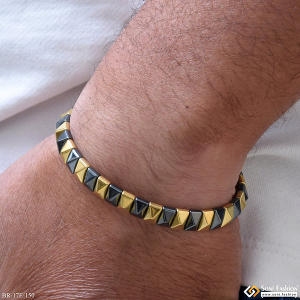 Latest Design Black & Golden Color Ceramic Bracelet for Men - Style E150