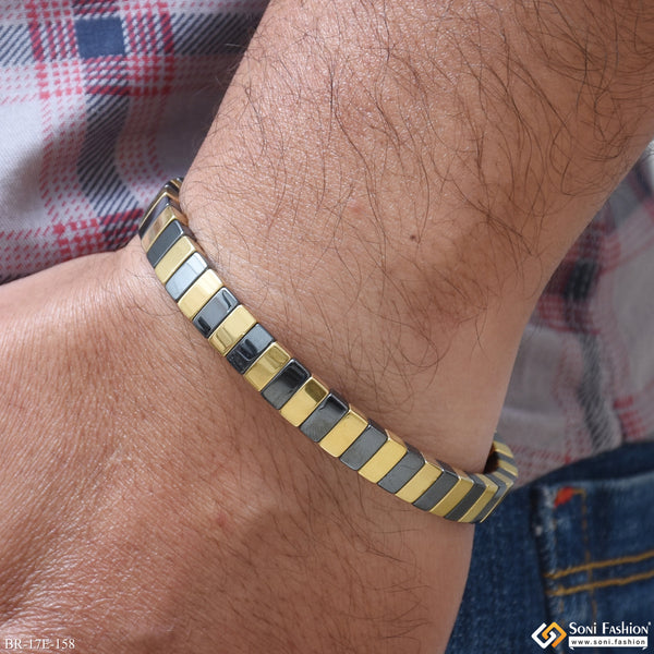 Latest Design Black & Golden Color Ceramic Bracelet for Men - Style E158