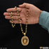 Lion Glittering Design Gold Plated Rudraksha Mala With Pendant For Men - Style A056