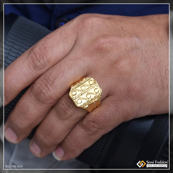 Lovely Design High-Quality Gold Plated Ring for Men - Style B639