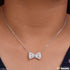 Lovely Design With Diamond Silver Color Necklace For Women & Girls - Style Lnka062